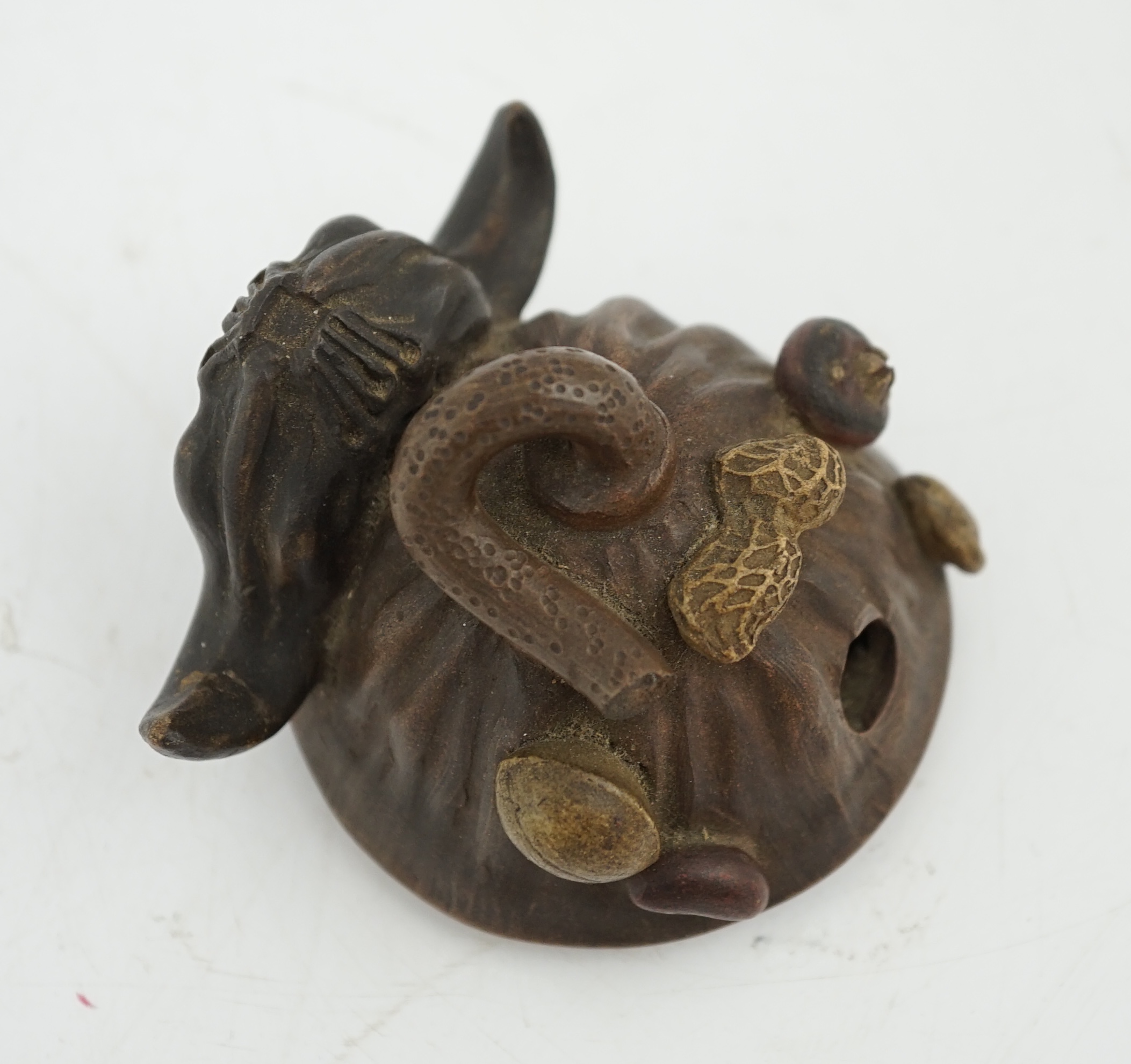 A Chinese Yixing 'lotus' water dropper, late 19th/early 20th century, small area repaired